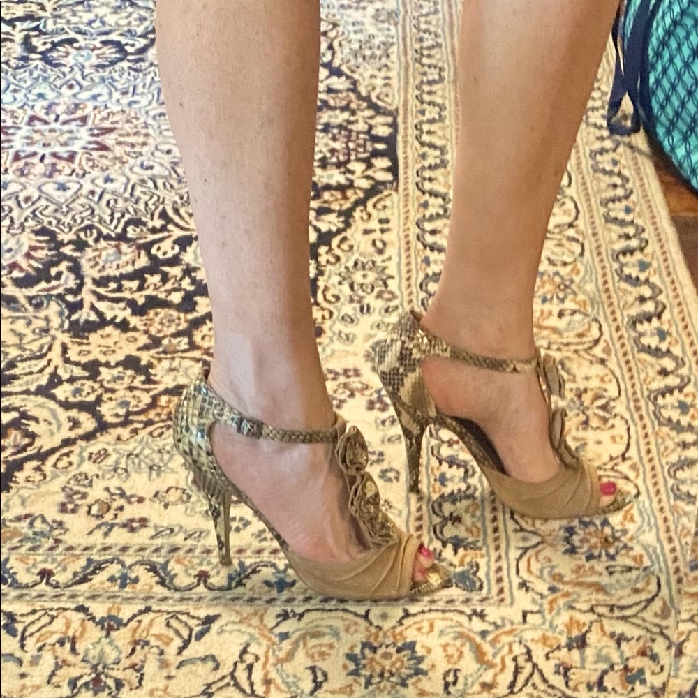 Steve Madden Luxe Snake T Strap Heels